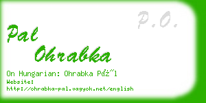 pal ohrabka business card